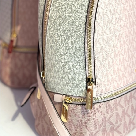 Michael Kors Rhea Medium Color-Block Signature Logo Backpack Powder Blush Multi main image 5